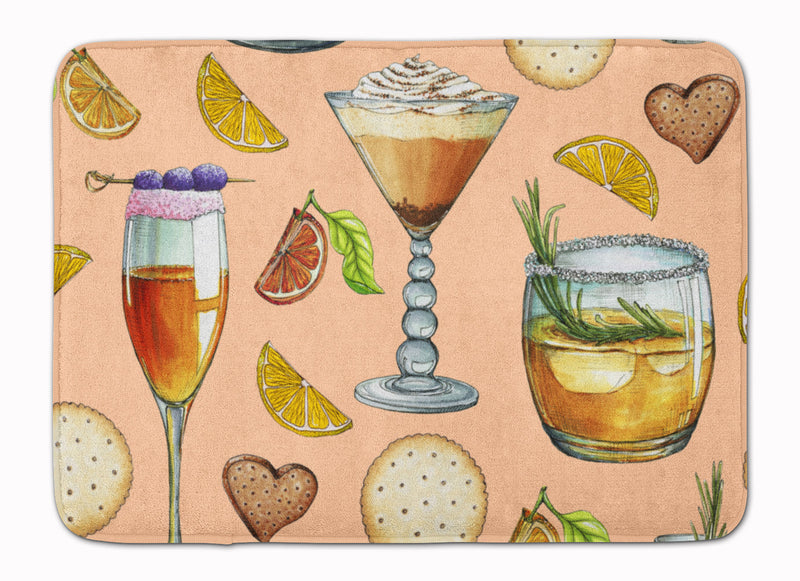 Drinks and Cocktails Peach Machine Washable Memory Foam Mat BB5200RUG