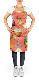 Drinks and Cocktails Salmon Apron Cooking Kitchen Server Baking Crafts Gardening for Adult Women Men, Unisex, Large, Multicolor