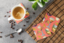 Drinks and Cocktails Salmon Foam Coasters Set of 4 Cup Coasters for Indoor Outdoor, Tabletop Protection, Anti Slip, Mouse pad Material