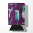 Drinks and Cocktails Purple Can or Bottle Hugger Cooler Sleeve for Standard 12 oz Cans, Insulated Foam Beer & Soda Can Hugger Reusable