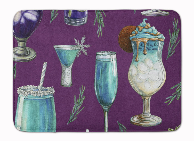 Drinks and Cocktails Purple Machine Washable Memory Foam Mat BB5204RUG