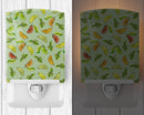 Lemons, Limes and Oranges Ceramic Night Light Compact, UL-Certified, Ideal for Bedroom, Bathroom, Nursery, Hallway, Kitchen, 6x4x3, Multicolor