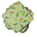 Lemons, Limes and Oranges Foam Coasters Set of 4 Cup Coasters for Indoor Outdoor, Tabletop Protection, Anti Slip, Mouse pad Material