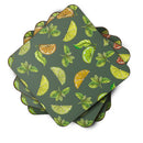 Lemons, Limes and Oranges Foam Coasters Set of 4 Cup Coasters for Indoor Outdoor, Tabletop Protection, Anti Slip, Mouse pad Material