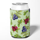 Berries in Green Can or Bottle Hugger Cooler Sleeve for Standard 12 oz Cans, Insulated Foam Beer & Soda Can Hugger Reusable