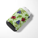 Berries in Green Can or Bottle Hugger Cooler Sleeve for Standard 12 oz Cans, Insulated Foam Beer & Soda Can Hugger Reusable