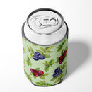 Berries in Green Can or Bottle Hugger Cooler Sleeve for Standard 12 oz Cans, Insulated Foam Beer & Soda Can Hugger Reusable