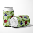 Berries in Green Can or Bottle Hugger Cooler Sleeve for Standard 12 oz Cans, Insulated Foam Beer & Soda Can Hugger Reusable