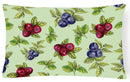 Berries in Green Decorative Throw Pillow 12x16 Indoor Outdoor Accent Cushion, Fabric Cover with Insert for Sofa, Bed, Porch & Living Room
