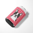 Boston Terrier Hearts Can or Bottle Hugger BB5273CC