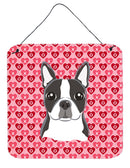 Boston Terrier Hearts Wall or Door Hanging Prints BB5273DS66
