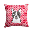 Boston Terrier Hearts Throw Pillow - 14x14 Decorative Pillow – Art for Your Home & Patio BB5273PW1414
