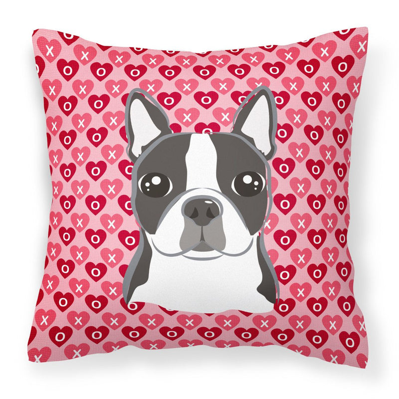 Boston Terrier Hearts Fabric Decorative Pillow BB5273PW1818