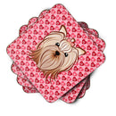Yorkie Yorkishire Terrier Foam Coasters Set of 4 Cup Coasters for Indoor Outdoor, Tabletop Protection, Anti Slip, Mouse pad Material
