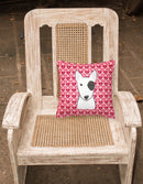 Bull Terrier Decorative Throw Pillow 18x18 Indoor Outdoor Accent Cushion, Fabric Cover with Insert for Sofa, Bed, Porch & Living Room