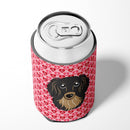 Longhair Black and Tan Dachshund Can or Bottle Hugger Cooler Sleeve for Standard 12 oz Cans, Insulated Foam Beer & Soda Can Hugger Reusable