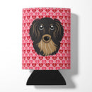 Longhair Black and Tan Dachshund Can or Bottle Hugger Cooler Sleeve for Standard 12 oz Cans, Insulated Foam Beer & Soda Can Hugger Reusable