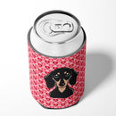 Smooth Black and Tan Dachshund Can or Bottle Hugger Cooler Sleeve for Standard 12 oz Cans, Insulated Foam Beer & Soda Can Hugger Reusable