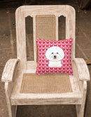 Bichon Frise Decorative Throw Pillow 18x18 Indoor Outdoor Accent Cushion, Fabric Cover with Insert for Sofa, Bed, Porch & Living Room