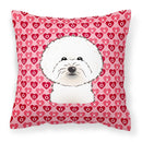 Bichon Frise Decorative Throw Pillow 18x18 Indoor Outdoor Accent Cushion, Fabric Cover with Insert for Sofa, Bed, Porch & Living Room