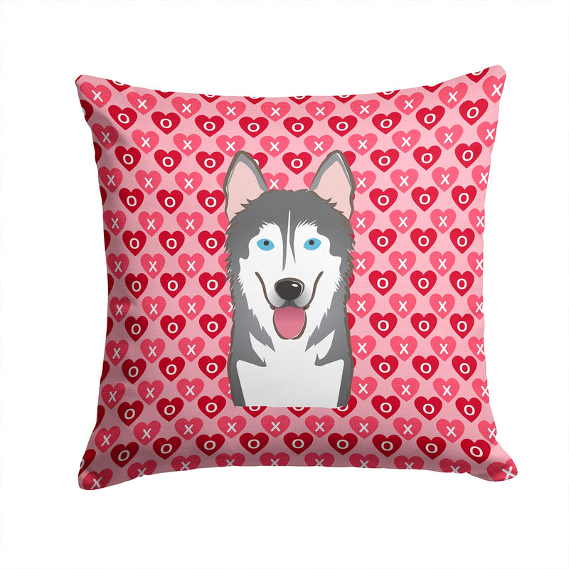 Alaskan Malamute Hearts Fabric Decorative Pillow BB5288PW1414