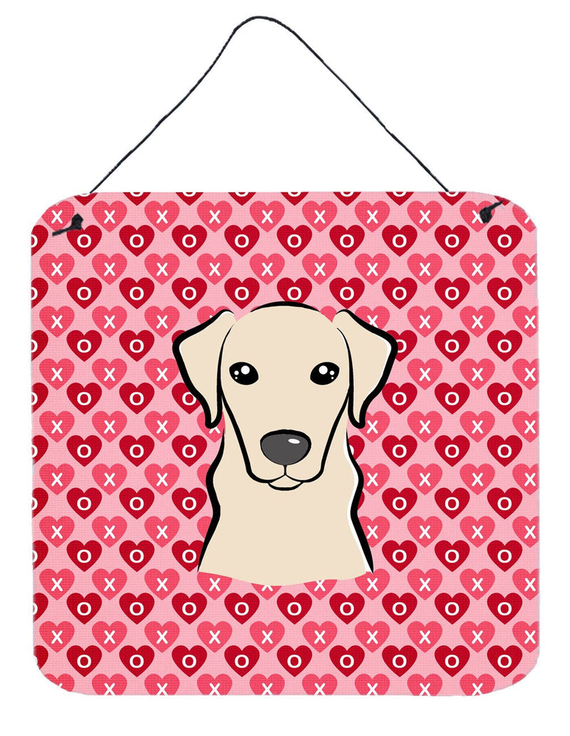 Yellow Labrador Hearts Wall or Door Hanging Prints BB5292DS66