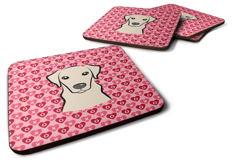 Yellow Labrador Hearts Foam Coaster Set of 4 BB5292FC