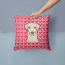 Yellow Labrador Decorative Throw Pillow 14x14 Indoor Outdoor Accent Cushion, Fabric Cover with Insert for Sofa, Bed, Porch & Living Room