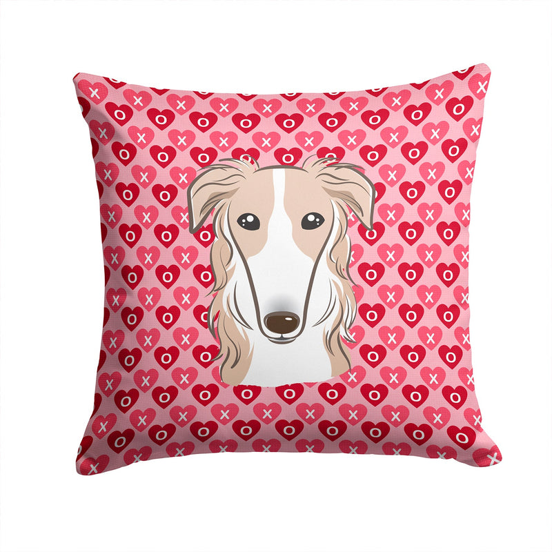 Borzoi Hearts Fabric Decorative Pillow BB5298PW1414