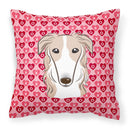 Borzoi Hearts Fabric Decorative Pillow BB5298PW1818