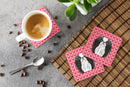 Japanese Chin Foam Coasters Set of 4 Cup Coasters for Indoor Outdoor, Tabletop Protection, Anti Slip, Mouse pad Material