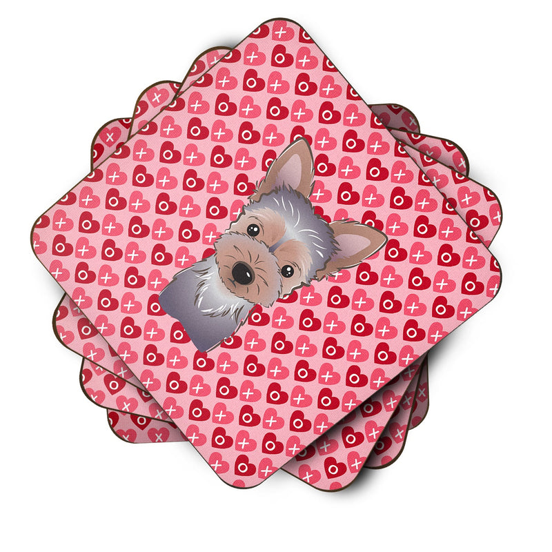 Yorkie Puppy Hearts Foam Coaster Set of 4 BB5302FC