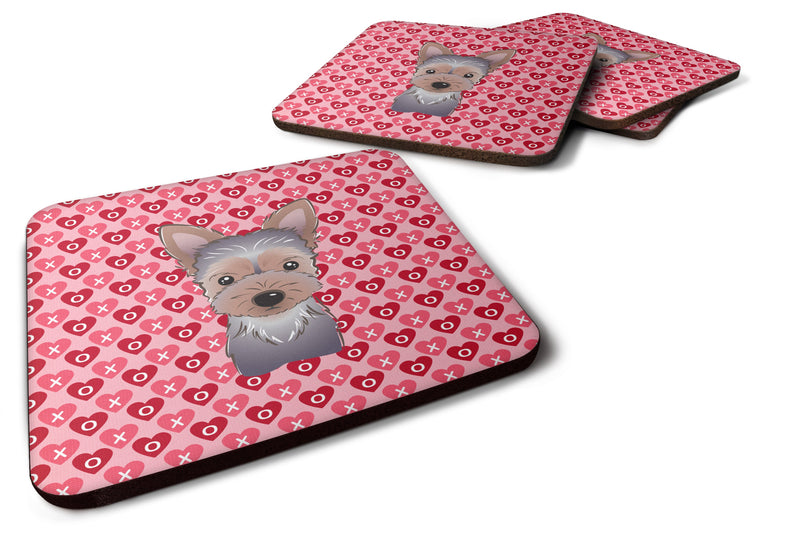 Yorkie Puppy Hearts Foam Coaster Set of 4 BB5302FC