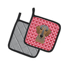 Wirehaired Dachshund Pot Holder Set of 2 Heat Resistant Quilted Hot Pads 7.5 x 7.5 Inch, Insulated Kitchen Trivets for Cooking & Baking