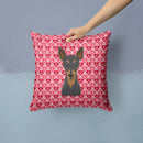Min Pin Decorative Throw Pillow 14x14 Indoor Outdoor Accent Cushion, Fabric Cover with Insert for Sofa, Bed, Porch & Living Room