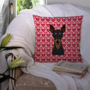 Min Pin Decorative Throw Pillow 14x14 Indoor Outdoor Accent Cushion, Fabric Cover with Insert for Sofa, Bed, Porch & Living Room