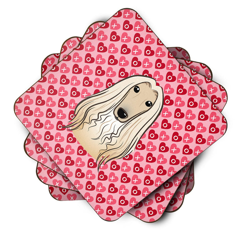 Afghan Hound Hearts Foam Coaster Set of 4 BB5314FC