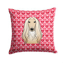 Afghan Hound Hearts Throw Pillow - 14x14 Decorative Pillow – Art for Your Home & Patio BB5314PW1414