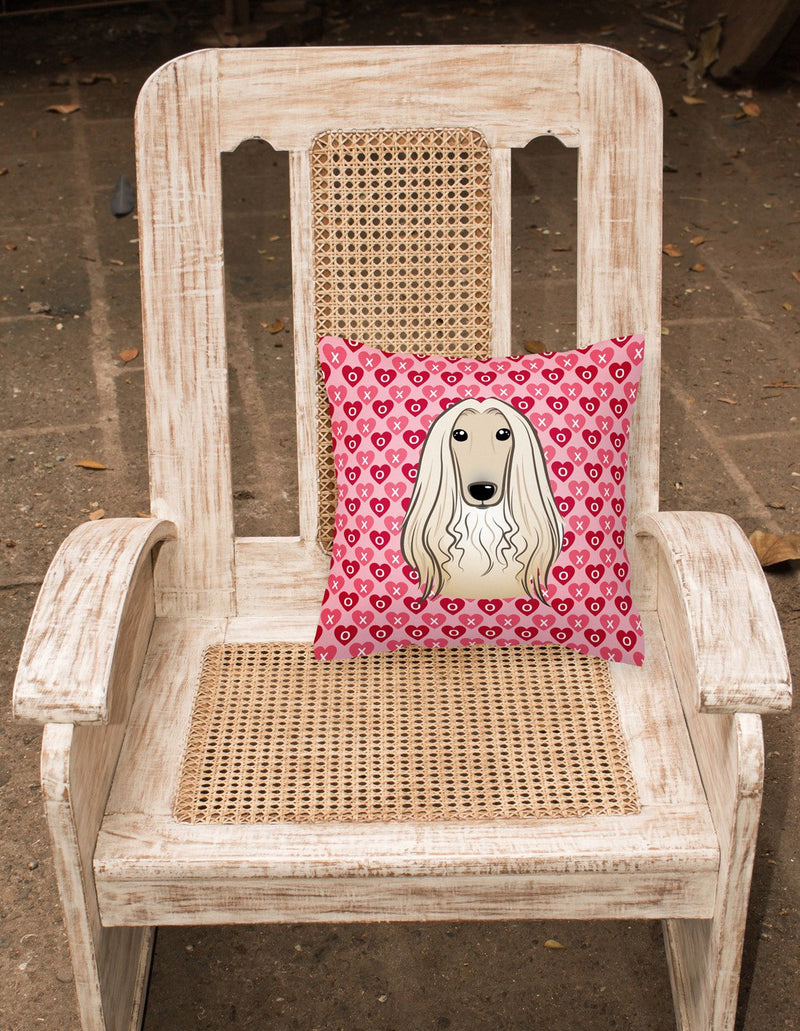 Afghan Hound Hearts Fabric Decorative Pillow BB5314PW1818