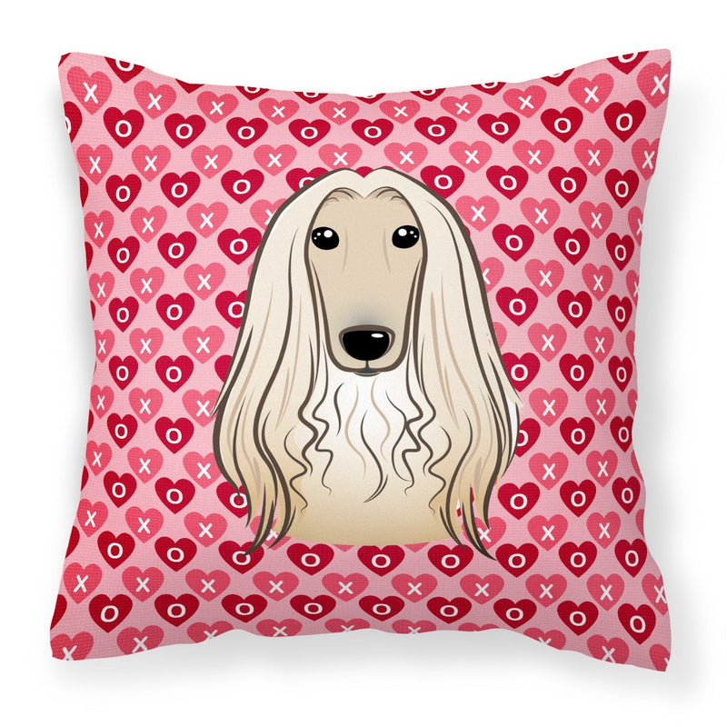 Afghan Hound Hearts Fabric Decorative Pillow BB5314PW1818