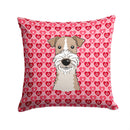 Wire Haired Fox Terrier Decorative Throw Pillow 14x14 Indoor Outdoor Accent Cushion, Fabric Cover with Insert for Sofa, Bed, Porch & Living Room