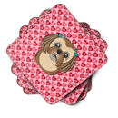 Chocolate Brown Shih Tzu Foam Coasters Set of 4 Cup Coasters for Indoor Outdoor, Tabletop Protection, Anti Slip, Mouse pad Material