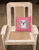 Gray Silver Shih Tzu Decorative Throw Pillow 18x18 Indoor Outdoor Accent Cushion, Fabric Cover with Insert for Sofa, Bed, Porch & Living Room