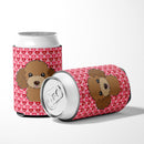 Chocolate Brown Poodle Can or Bottle Hugger Cooler Sleeve for Standard 12 oz Cans, Insulated Foam Beer & Soda Can Hugger Reusable