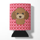 Chocolate Brown Poodle Can or Bottle Hugger Cooler Sleeve for Standard 12 oz Cans, Insulated Foam Beer & Soda Can Hugger Reusable