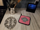 Silver Gray Poodle Pot Holder Set of 2 Heat Resistant Quilted Hot Pads 7.5 x 7.5 Inch, Insulated Kitchen Trivets for Cooking & Baking