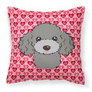 Silver Gray Poodle Decorative Throw Pillow 18x18 Indoor Outdoor Accent Cushion, Fabric Cover with Insert for Sofa, Bed, Porch & Living Room