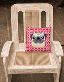 Fawn Pug Decorative Throw Pillow 18x18 Indoor Outdoor Accent Cushion, Fabric Cover with Insert for Sofa, Bed, Porch & Living Room