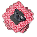 Black Pug Hearts Foam Coaster  BB5333FC