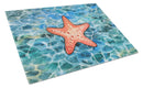 Starfish Cutting Board Tempered Glass Kitchen Cutting Surface, Heat Resistant Chopping, Non-Slip Feet, Food Prep & Serving